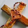 ONE IN THE SPIRIT 
ON ORANGE COLLAGE CROSS
CLOSE UP VIEW