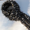 BLACK BROWN GRAY NUBBY FOLDOVER VIEW