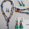 JEWELTONE FLAT TEXTURED BEADED LARIAT  
