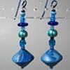 BLUE BICONE 
POLYMER CLAY BEADED EARRINGS