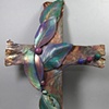 COPPER WALL CROSS W/ 5 LEAVES
GREEN AND PURPLE