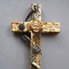 COLLAGE CROSS WITH LOTUS QUATREFOIL