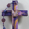 BE YE TRANSFORMED 
ON PURPLE COLLAGE CROSS