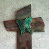 TEAL BUTTERFLY ON COPPER 3 (SOLD)