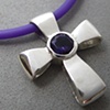 H23  THE GIFT OF GOD CROSS W/ FACETED AMETHYST
