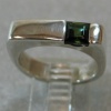 STERLING RING W/ SQ GREEN TOURMALINE