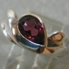 PEAR SHAPE RHODOLITE GARNET IN STERLING RING