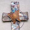 BLUE PATINAS W/ SINGLE BUTTERFLY