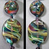 DOUBLE LAMPWORK GLASS BEAD 
PENDANT NECKLACE SET 
(PENDANT CLOSE UP)