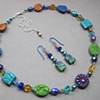 PURPLE, GREEN, TURQUOISE, BLUE, & GOLD
 SHORT BEAD SET