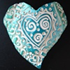 AQUA HEART WITHIN A HEART FOR THE HAND