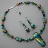 BLUEGRASS GLASS 
BEADED NECKLACE SET