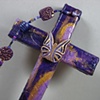 BE YE TRANSFORMED 
ON PURPLE COLLAGE CROSS
CLOSE UP VIEW