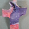 PEACH PURPLE HAND HELD CROSS 1