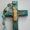 THE GOOD SHEPHERD ON TEAL
COLLAGE CROSS