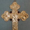 ROUGH GOLD CASTING WITH GARNET CABOCHONS