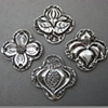 4 BOTANICAL QUATREFOIL PENDANTS