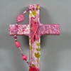 PINK RIBBON FISH
ON COLLAGE CROSS