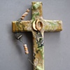 COLLAGE CROSS WITH DESCENDING DOVE 
THE SPIRIT IN MOTION (SOLD)