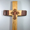 GOOD SHEPHERD BUDDED CROSS 
POLYMER CLAY ON PINE CROSS
FULL VIEW