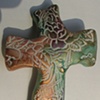 GOLD GREEN & PURPLE HAND CROSS