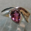 PEAR SHAPE PINK TOURMALINE IN STERLING RING