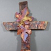 COPPER WALL CROSS WITH GRAPE LEAVES 1