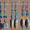 3 PAIR CLAY BEAD EARRINGS
teal, purple, & gold