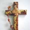 FEED MY SHEEP 
BROWN & GOLD COLLAGE CROSS