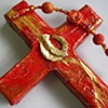 THE SPIRIT IN MOTION
GOLD & RED COLLAGE CROSS
CLOSE UP VIEW