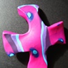 MAGENTA, TURQUOISE & PURPLE HAND HELD CROSS