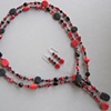 CHECKERS LARIAT BEADED NECKLACE 
FULL VIEW