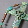 CLOSE UP ONE IN THE SPIRIT LIGHT GREEN COLLAGE WALL CROSS
