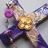 PURPLE COLLAGE CROSS WITH 
DOGWOOD QUATREFOIL 