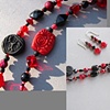 CHECKERS LARIAT BEADED NECKLACE 
2 CLOSE UP VIEWS