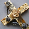 CLOSE UP CROSS WITH LOTUS, BEADS, & WIRE
