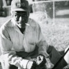 man with lawnmower