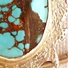 Turquoise and Silver Organic Pendant