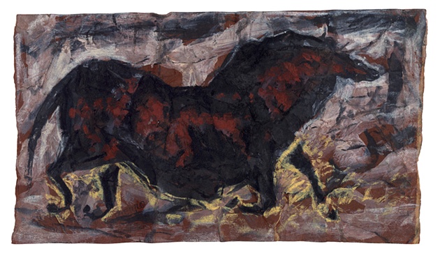 Black horse red spots
