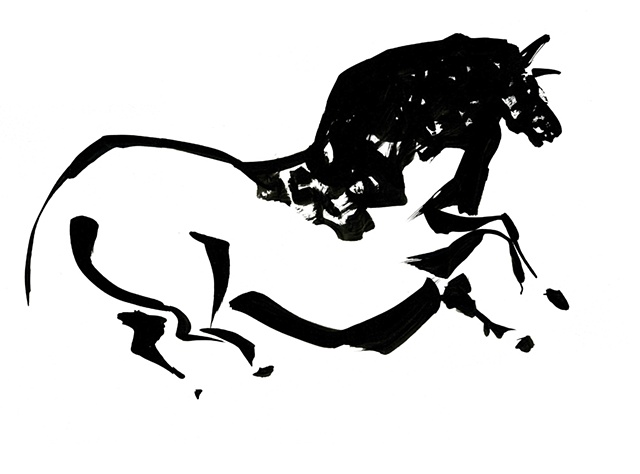 Horse black mane