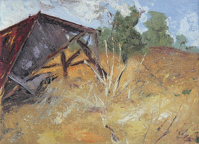 Barn in field