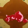 deflated pink flamingo