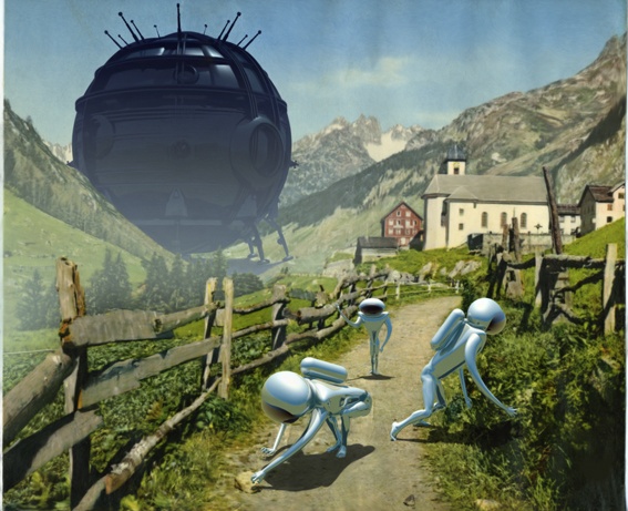 Three Aliens Trekking
