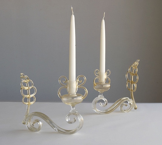 Gold Leaf Candle Holder