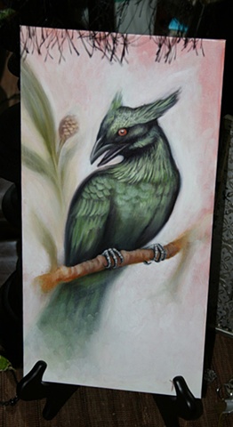 Made this in pheonix at hell city. Untitled, oil on canvas. 