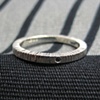 Cog Hammered Wedding Band with Blue Sapphire