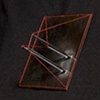 Red Perspective Square Brooch