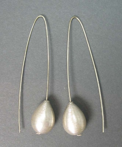 Silver Long Dangle Small Tear