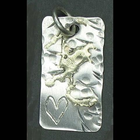 Sterling Silver Distressed Heart Tag
