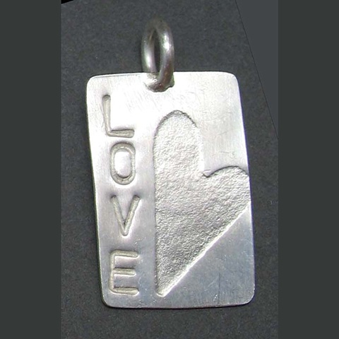 Sterling Silver Love Tag